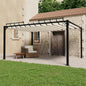Gazebo Con Tetto A Lamelle In Tessuto E Alluminio Crema