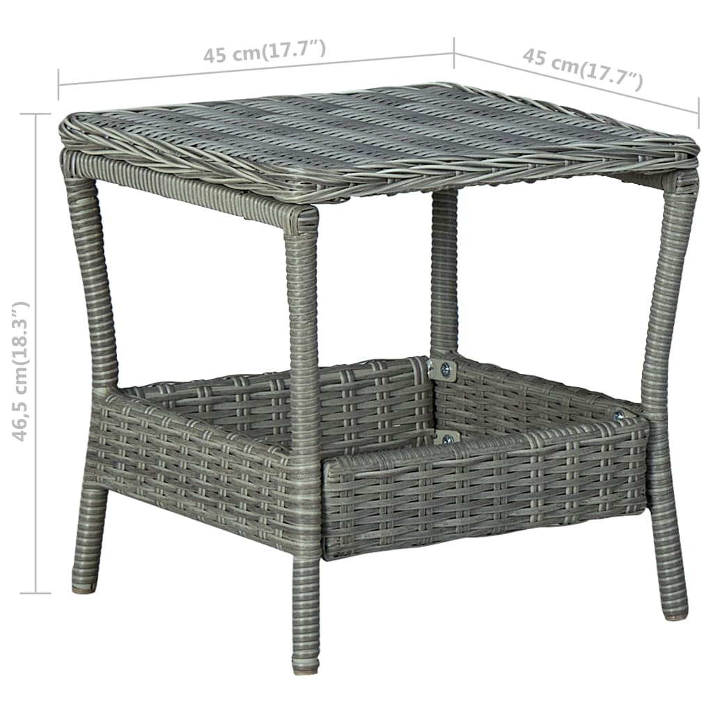 Tavolo Da Giardino 45X45X46,5 Cm In Polyrattan