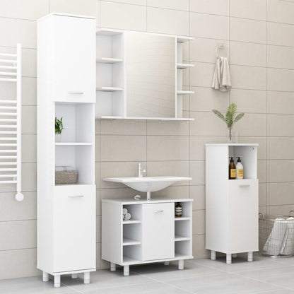 Set Mobili Da Bagno 4 Pz In Legno Multistrato