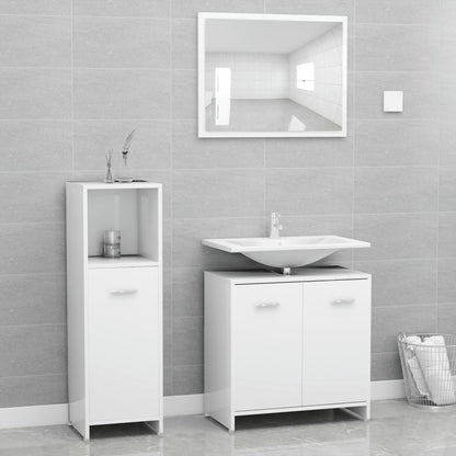 Set Mobili Da Bagno 3 Pz Legno Multistrato