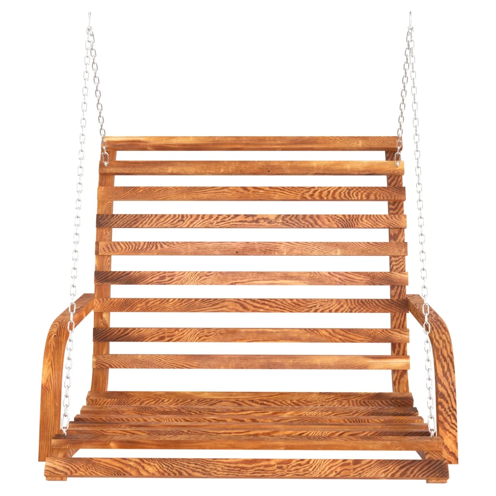 Panca A Dondolo In Legno Ricurvo Finitura Teak 126X63X92 Cm Crema