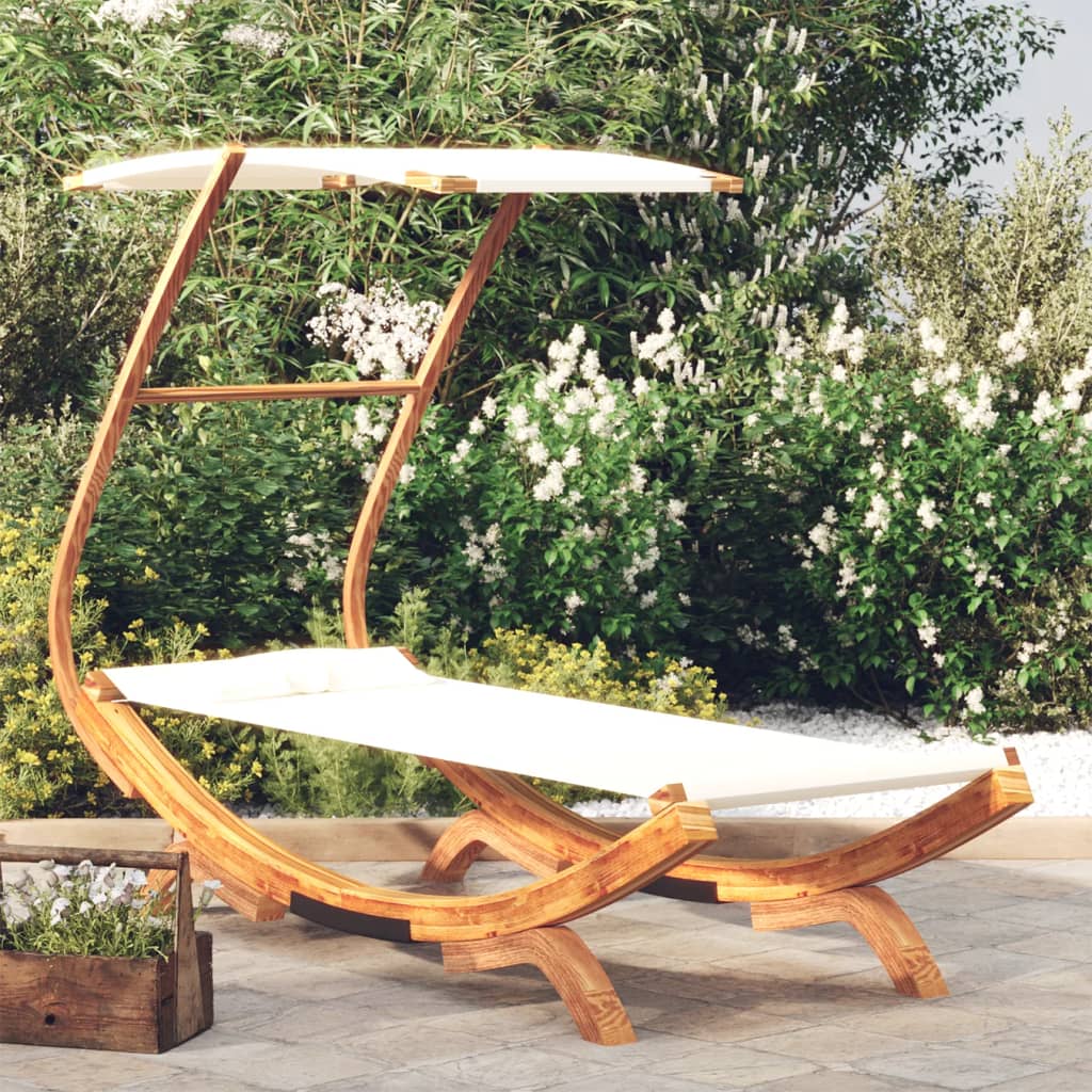 Lettino Con Tettuccio In Legno Curvato
