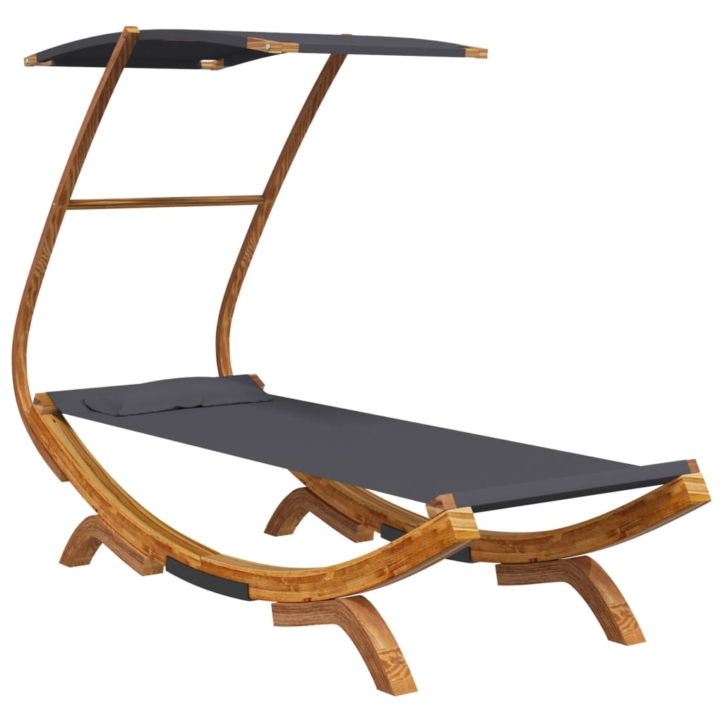 Lettino Con Tettuccio In Legno Curvato