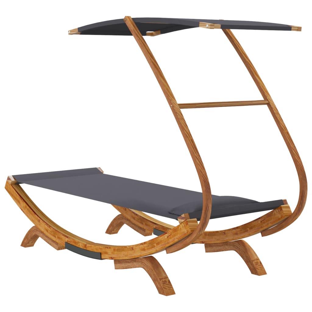 Lettino Con Tettuccio In Legno Curvato