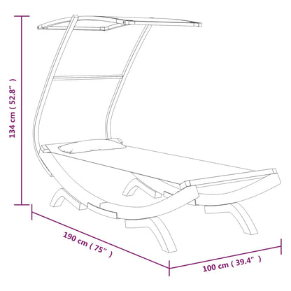 Lettino Con Tettuccio In Legno Curvato