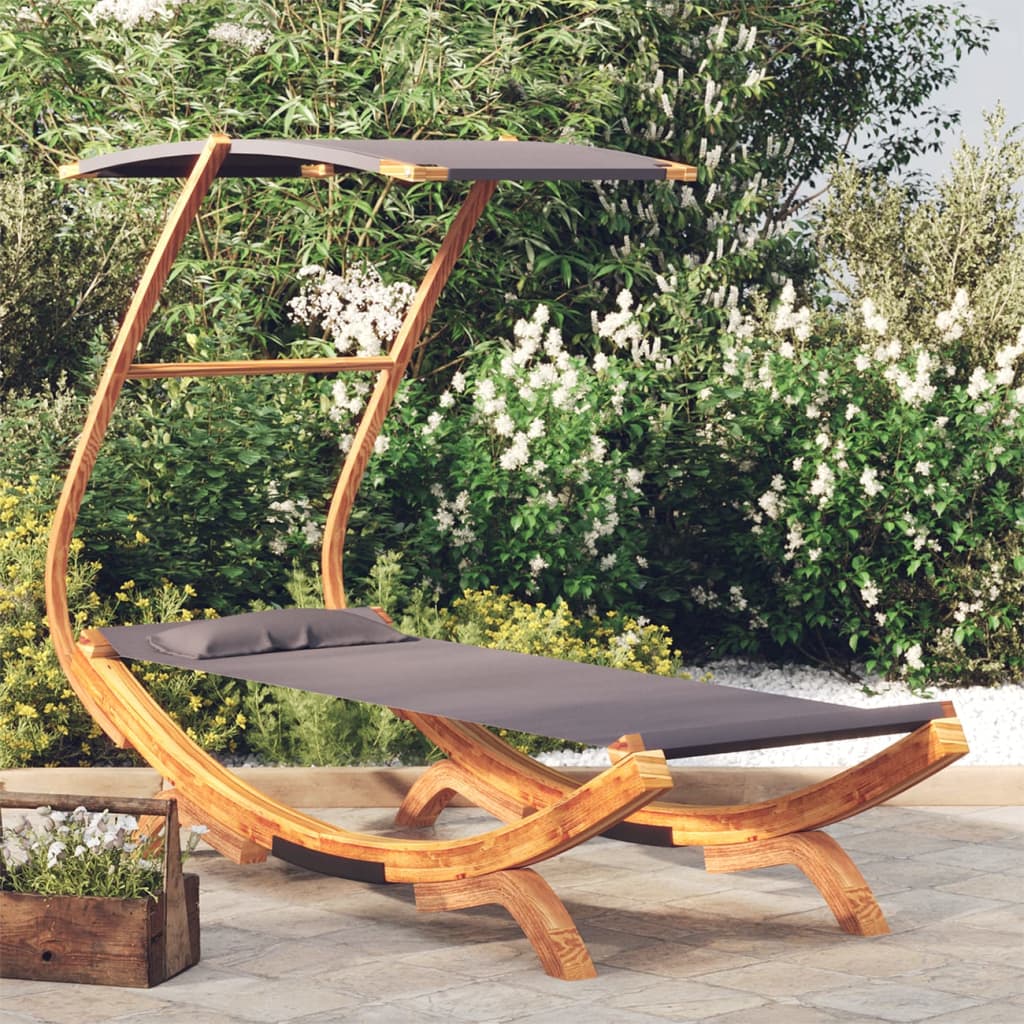 Lettino Con Tettuccio In Legno Curvato