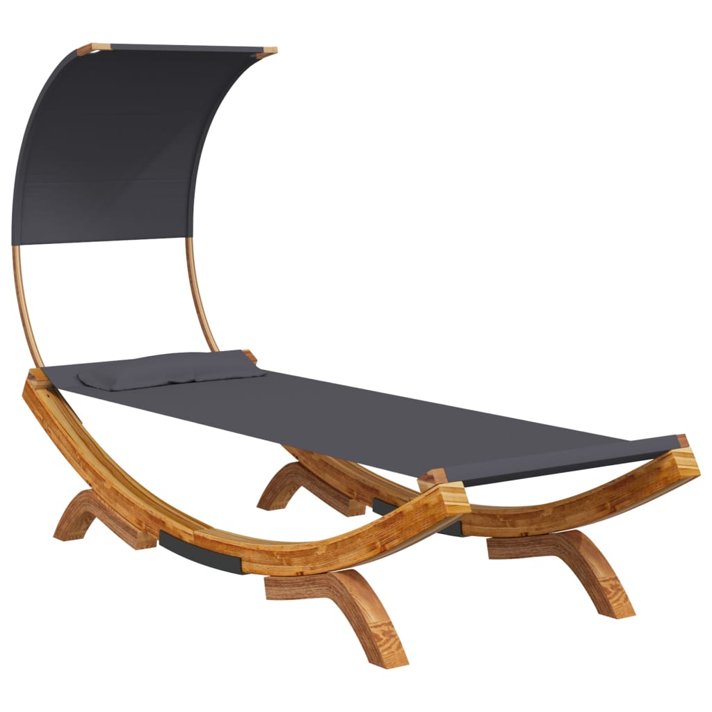Lettino Con Tettuccio In Legno Curvato