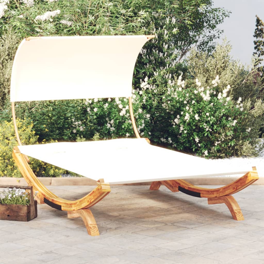 Lettino Con Tettuccio In Legno Curvato