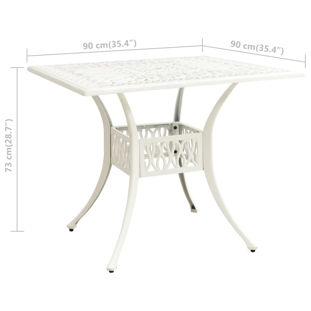Tavolo Da Giardino 90X90X73 Cm In Alluminio Pressofuso