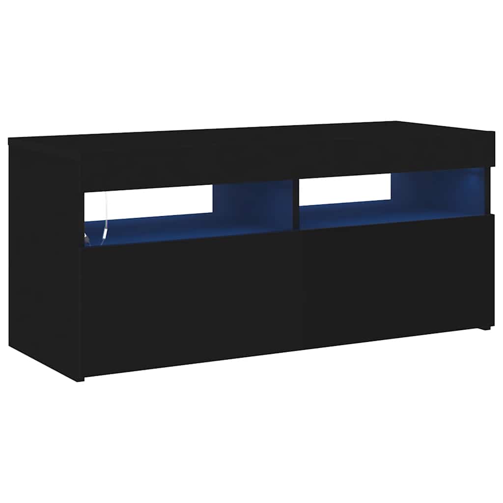 Mobile Porta Tv Con Luci Led 90X35X40 Cm Nero
