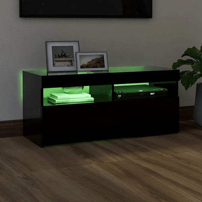 Mobile Porta Tv Con Luci Led 90X35X40 Cm Nero