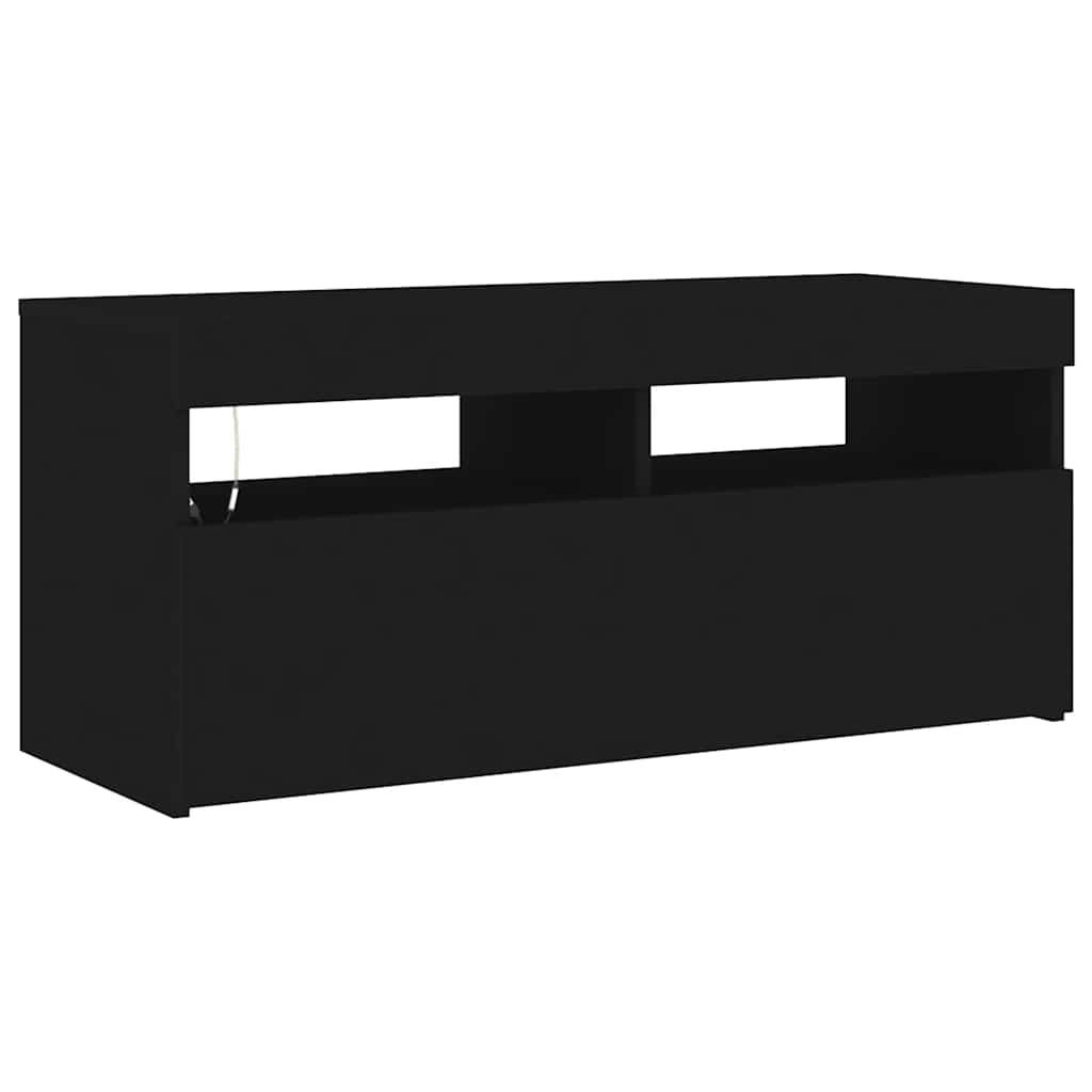 Mobile Porta Tv Con Luci Led 90X35X40 Cm Nero