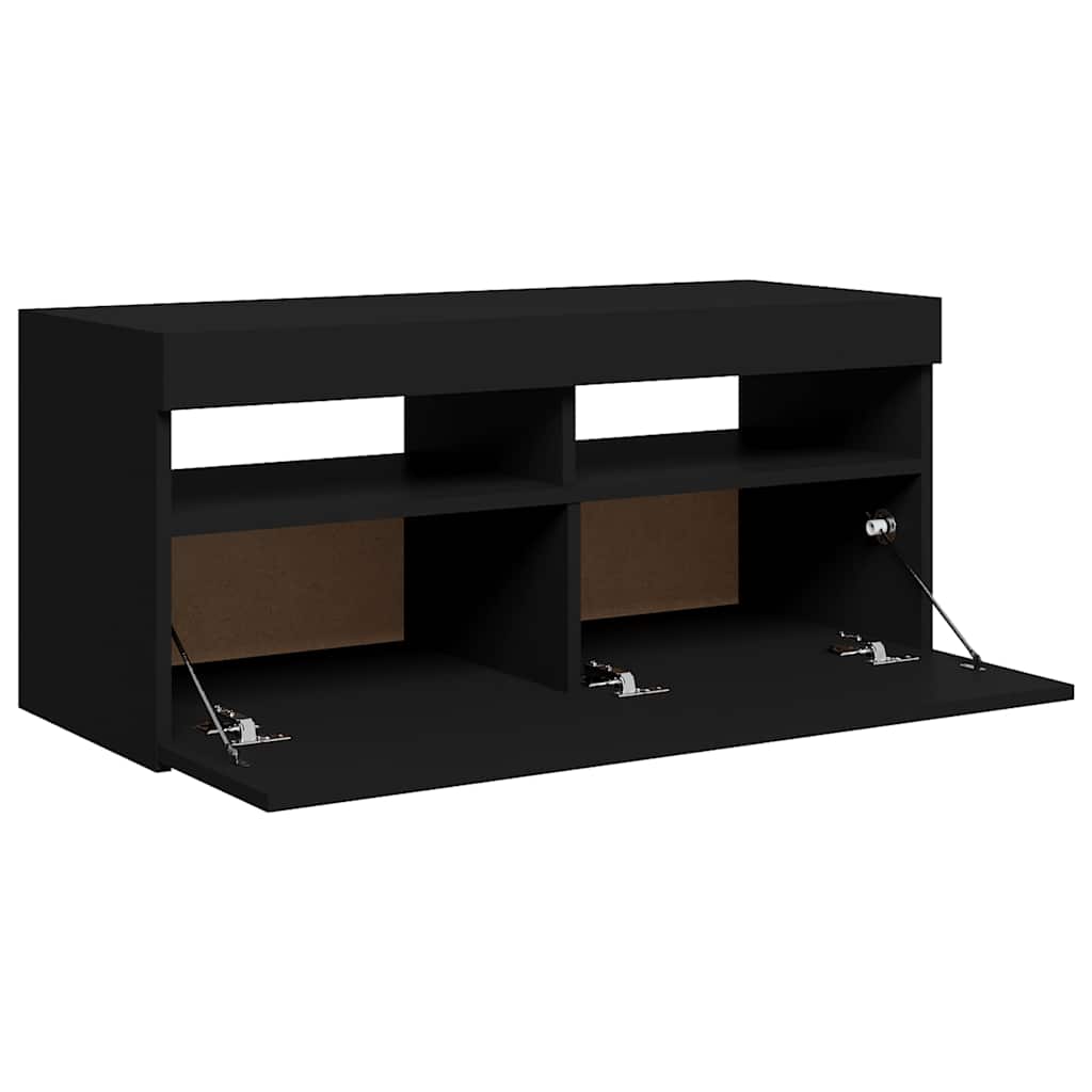 Mobile Porta Tv Con Luci Led 90X35X40 Cm Nero