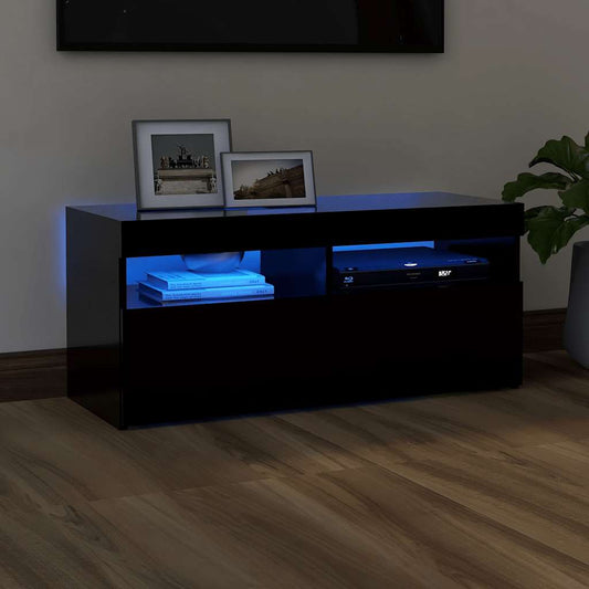 Mobile Porta Tv Con Luci Led 90X35X40 Cm Nero