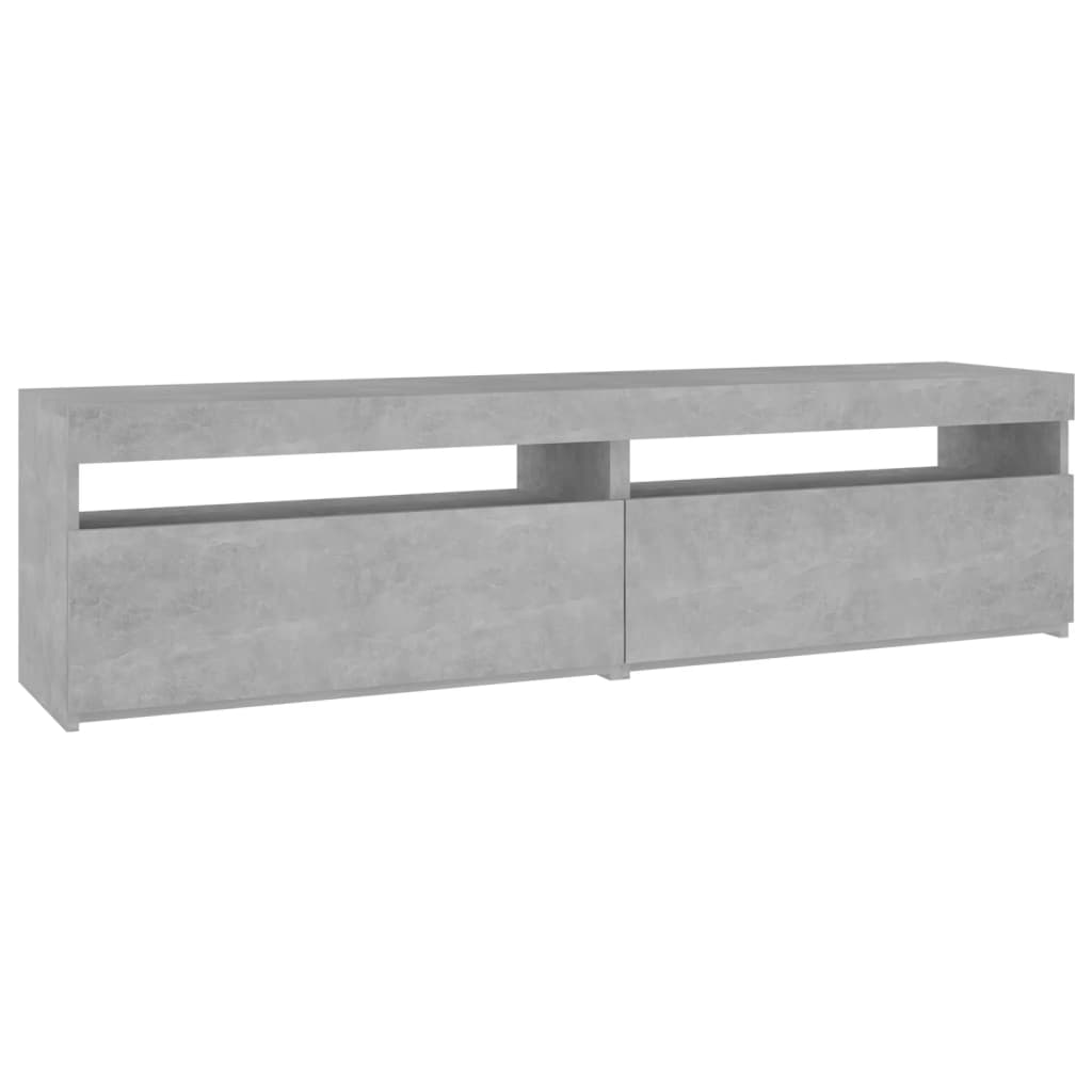Mobili Porta Tv Con Luci Led 2 Pz Grigio Cemento 75X35X40 Cm Grigio Cemento