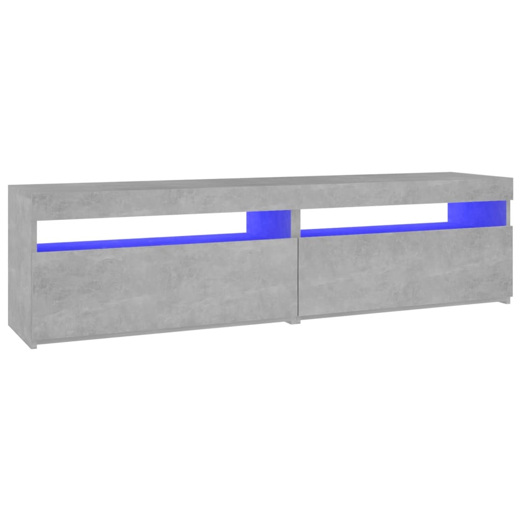 Mobili Porta Tv Con Luci Led 2 Pz Grigio Cemento 75X35X40 Cm Grigio Cemento