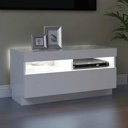 Mobile Porta Tv Con Luci Led 80X35X40 Cm Bianco