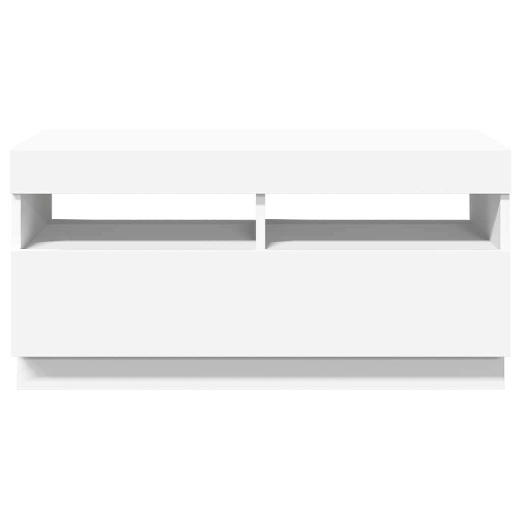 Mobile Porta Tv Con Luci Led 80X35X40 Cm Bianco