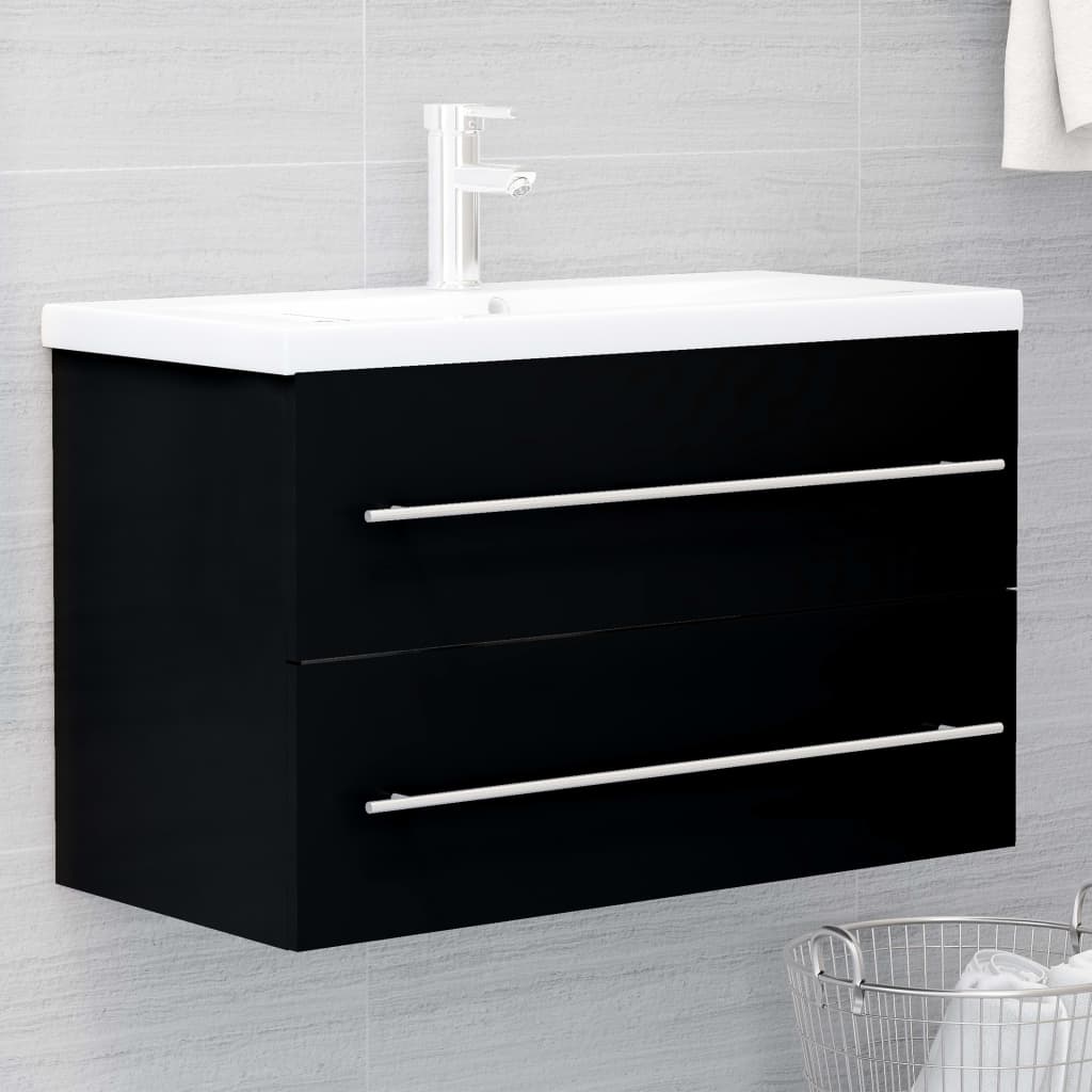 Mobile Lavabo 100X38,5X48 Cm In Legno Multistrato Nero