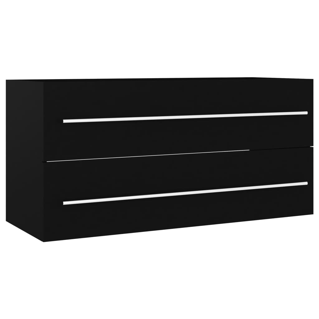 Mobile Lavabo 100X38,5X48 Cm In Legno Multistrato Nero