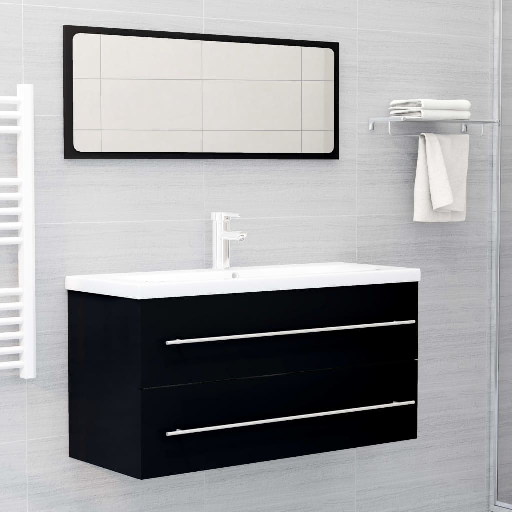 Mobile Lavabo 100X38,5X48 Cm In Legno Multistrato Nero