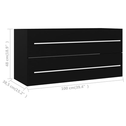 Mobile Lavabo 100X38,5X48 Cm In Legno Multistrato Nero