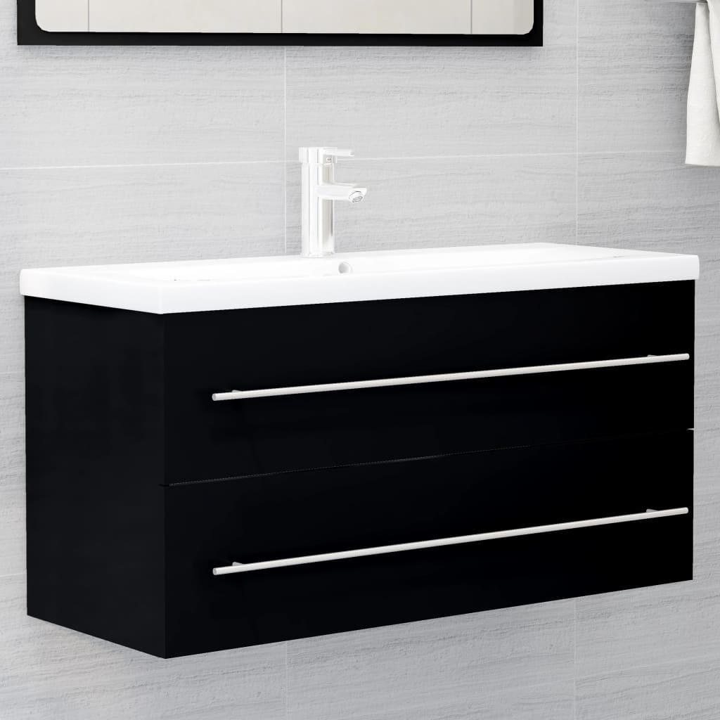 Mobile Lavabo 100X38,5X48 Cm In Legno Multistrato Nero