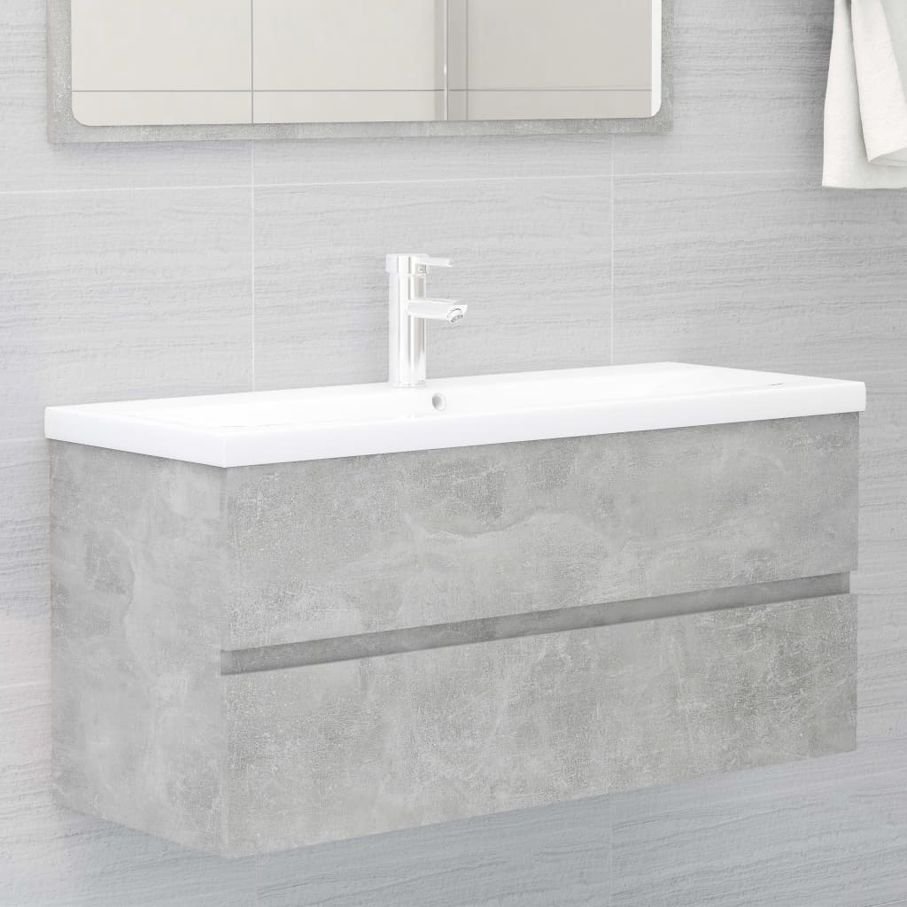 Mobile Lavabo 90X38,5X45 Cm In Legno Multistrato Grigio Cemento