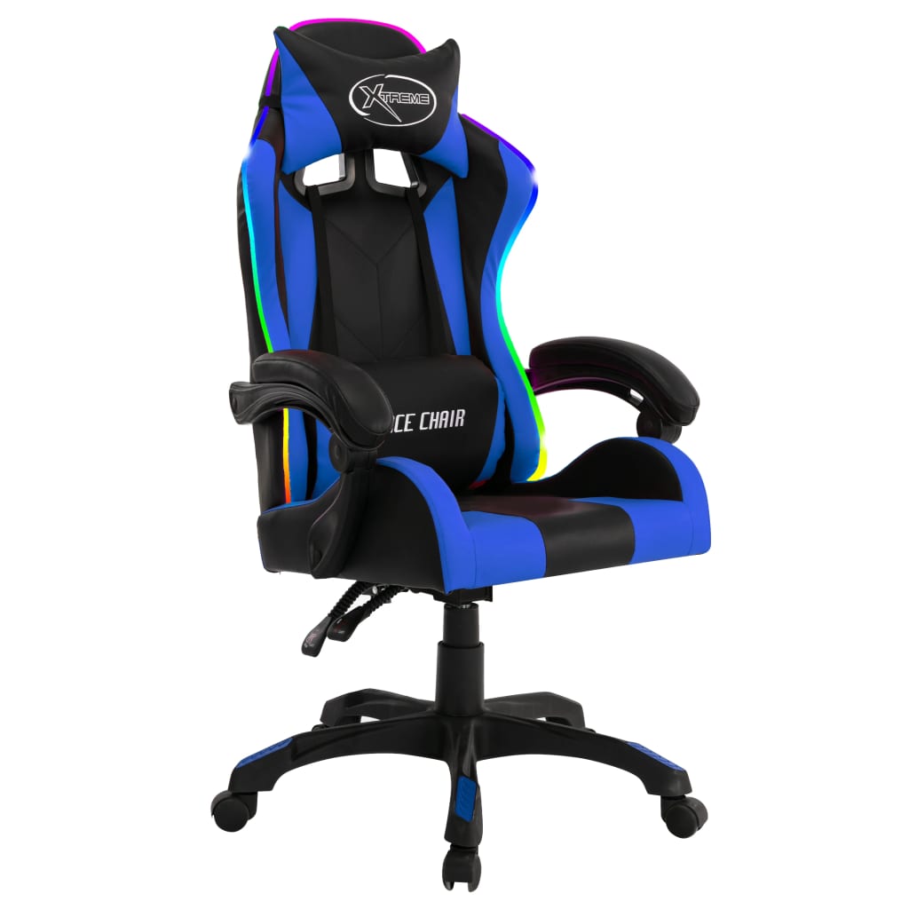 Sedia Da Gaming Con Luci A Led Rgb Rossa E Nera In Similpelle