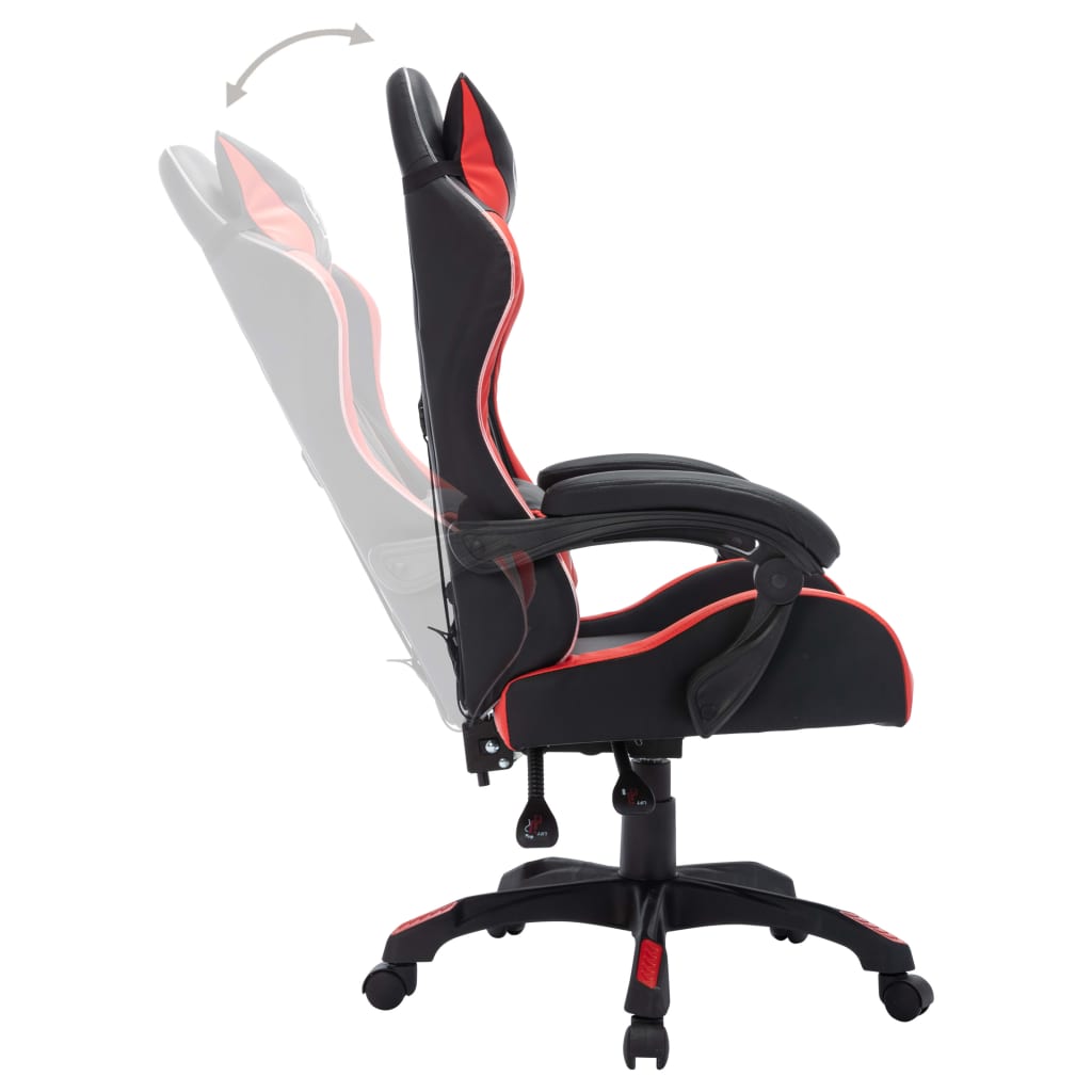 Sedia Da Gaming Con Luci A Led Rgb Rossa E Nera In Similpelle