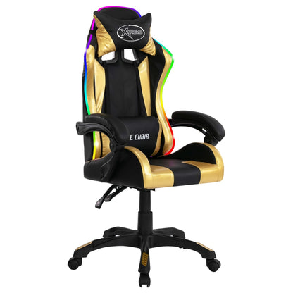 Sedia Da Gaming Con Luci A Led Rgb Rossa E Nera In Similpelle