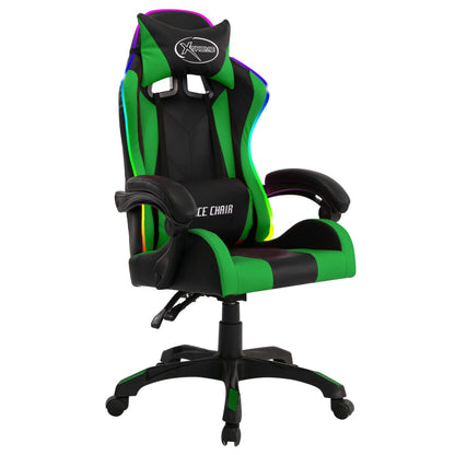 Sedia Da Gaming Con Luci A Led Rgb Rossa E Nera In Similpelle