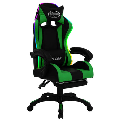 Sedia Da Gaming Con Luci A Led Rgb Rossa E Nera In Similpelle