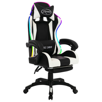 Sedia Da Gaming Con Luci A Led Rgb Rossa E Nera In Similpelle