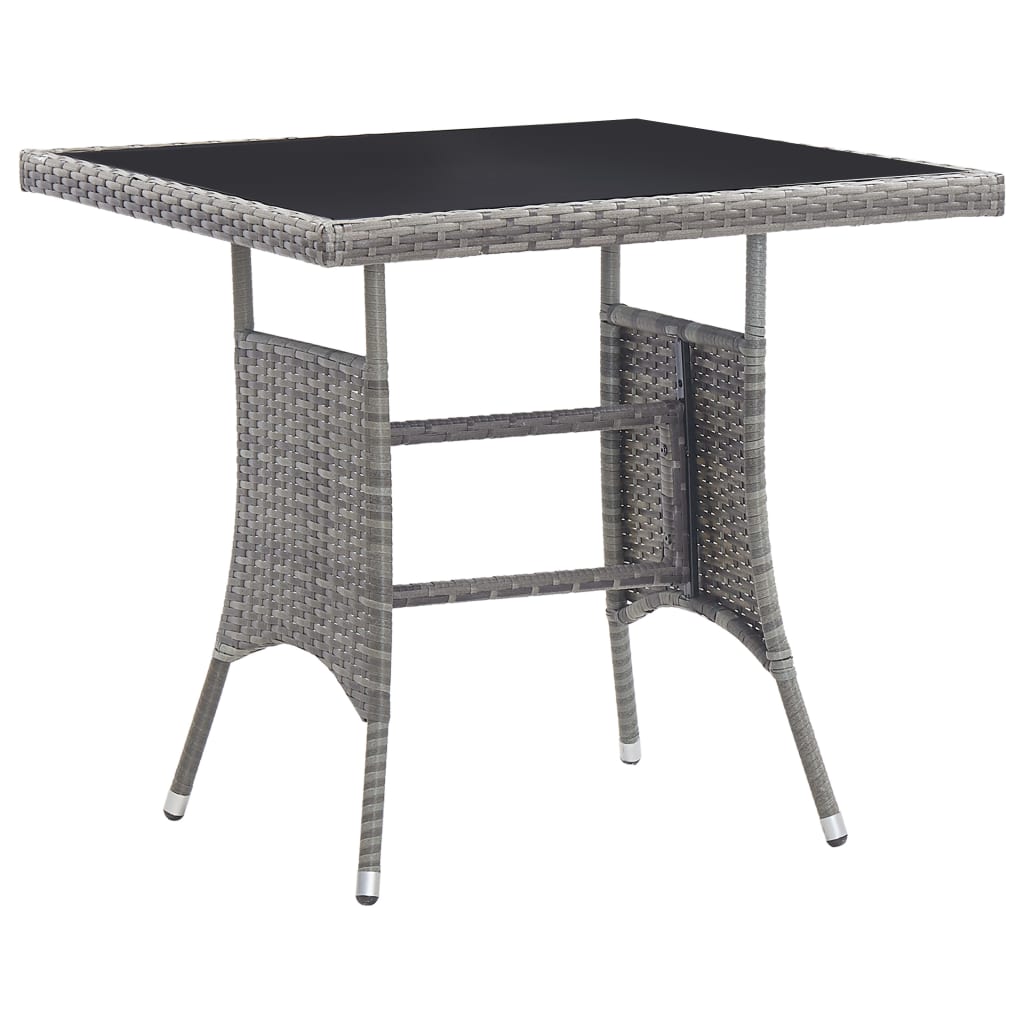 Set Mobili Da Pranzo Per Giardino 5 Pz In Polyrattan Grigio