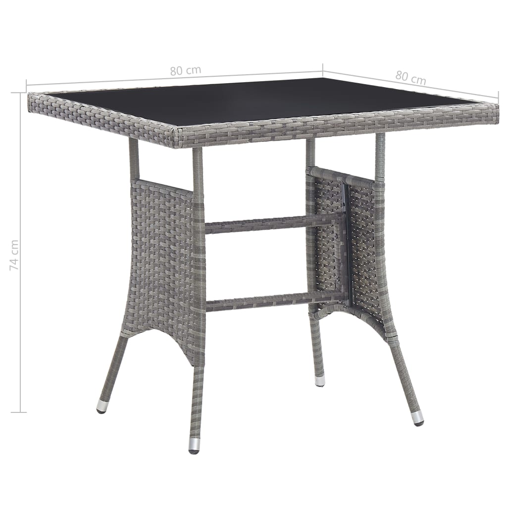 Set Mobili Da Pranzo Per Giardino 5 Pz In Polyrattan Grigio