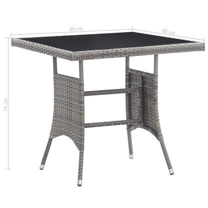 Set Mobili Da Pranzo Per Giardino 5 Pz In Polyrattan Grigio