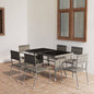 Set Mobili Da Pranzo Per Giardino 5 Pz In Polyrattan Grigio