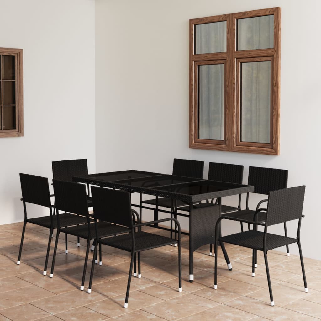 Set Mobili Da Pranzo Per Giardino 5 Pz In Polyrattan Grigio