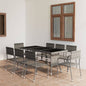Set Mobili Da Pranzo Per Giardino 5 Pz In Polyrattan Grigio