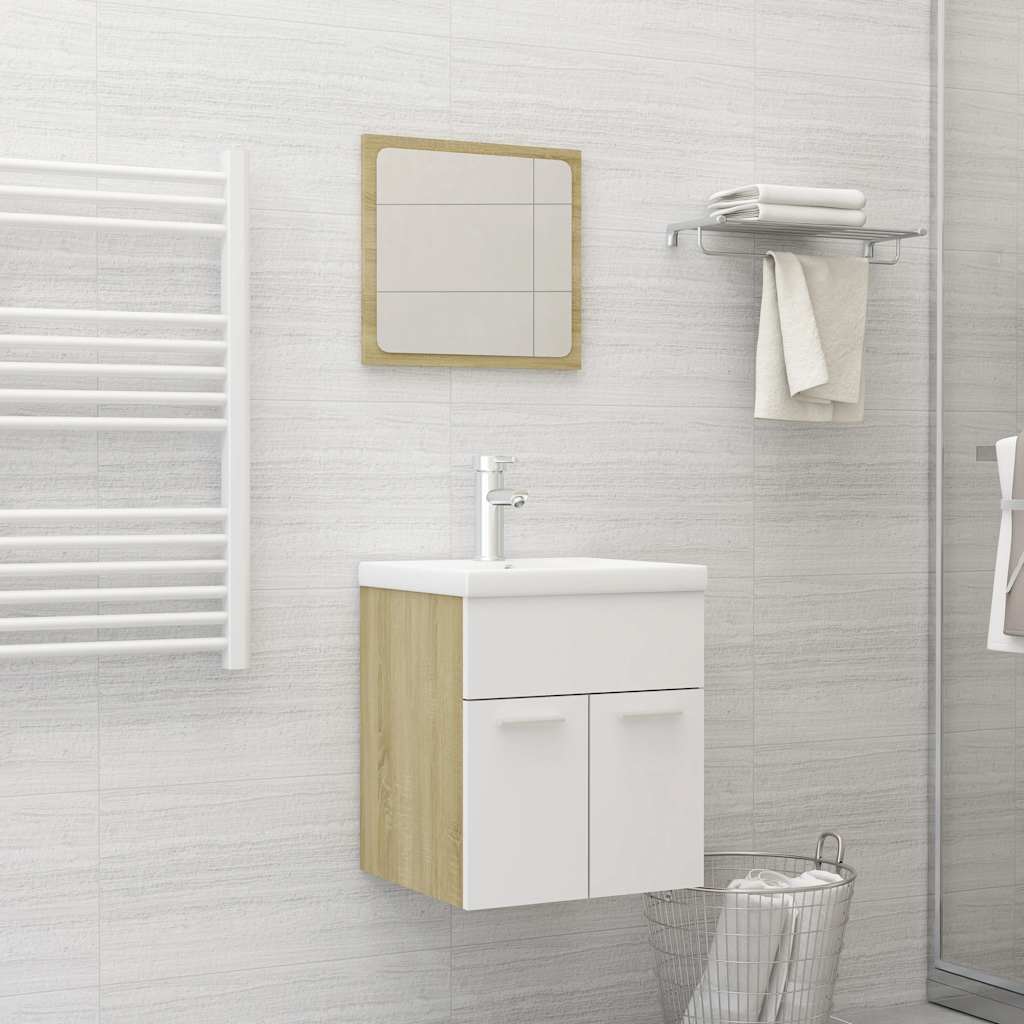 Set Mobili Da Bagno 2 Pz Legno Multistrato