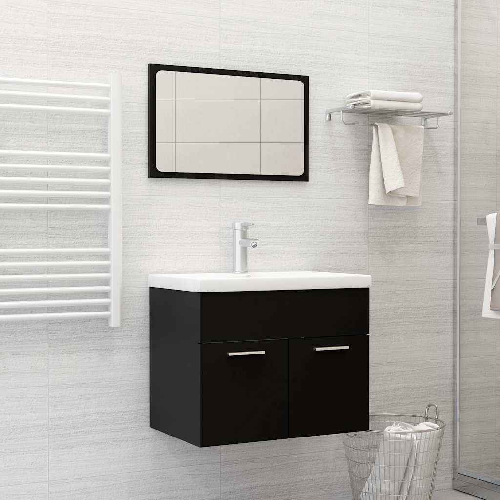 Set Mobili Da Bagno 2 Pz In Legno Multistrato