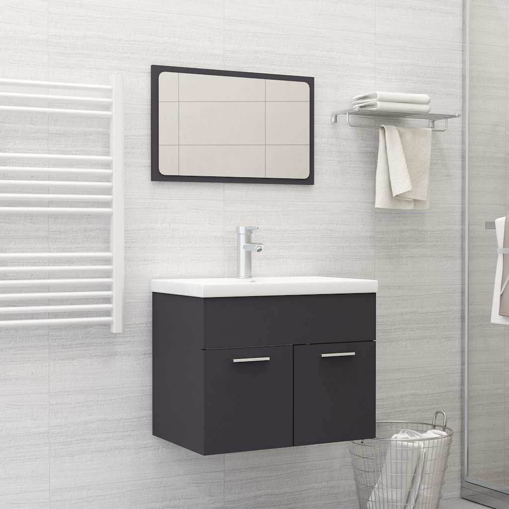 Set Mobili Da Bagno 2 Pz In Legno Multistrato