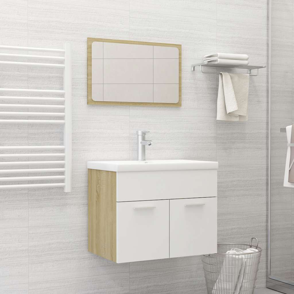 Set Mobili Da Bagno 2 Pz In Legno Multistrato