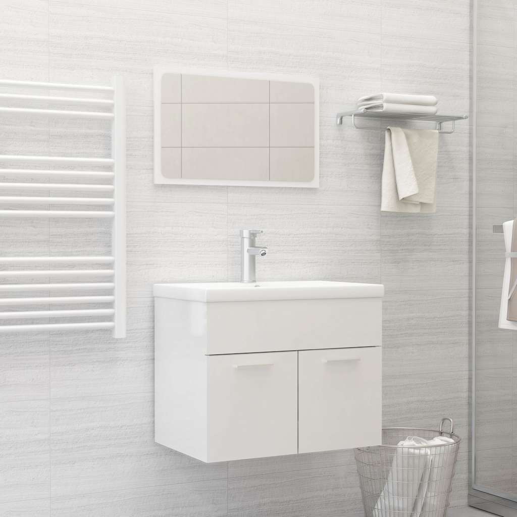 Set Mobili Da Bagno 2 Pz In Legno Multistrato