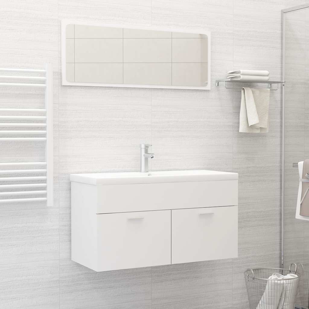 Set Mobili Da Bagno 2 Pz In Legno Multistrato