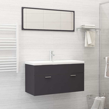 Set Mobili Da Bagno 2 Pz In Legno Multistrato