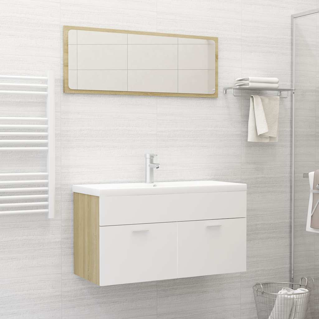 Set Mobili Da Bagno 2 Pz In Legno Multistrato