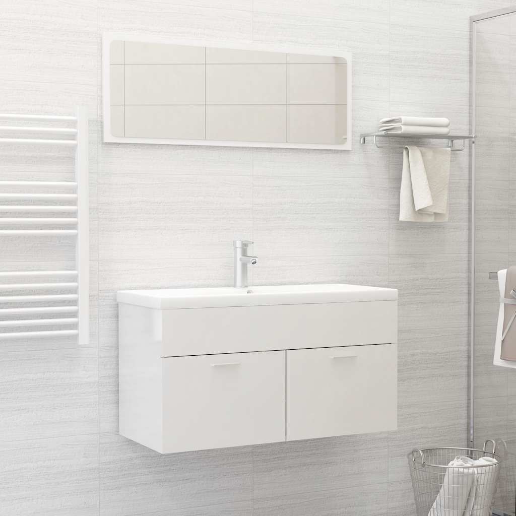 Set Mobili Da Bagno 2 Pz In Legno Multistrato