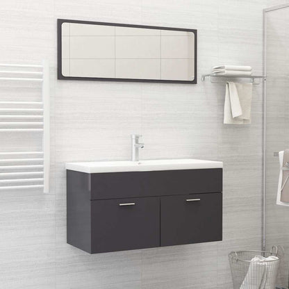 Set Mobili Da Bagno 2 Pz In Legno Multistrato